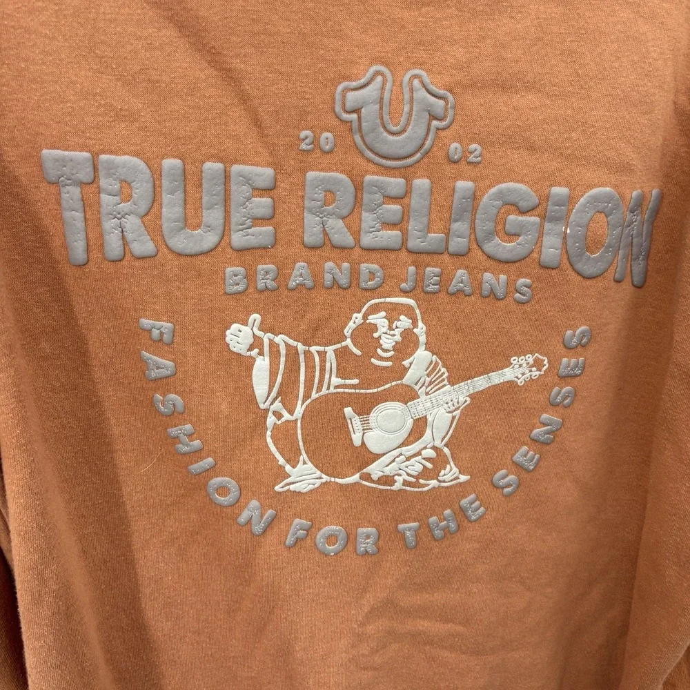 True Religion Buddha Logo Core Full‎ Zip Hoodie Mens Large - Copper